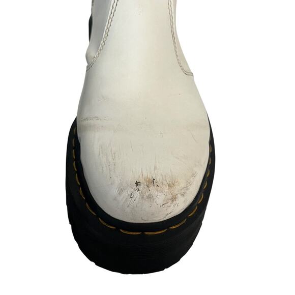 Dr. Martens 2976 Chelsea Platform Boots White Smooth Leather 1.5″ Platform EU 42 - Picture 6 of 10